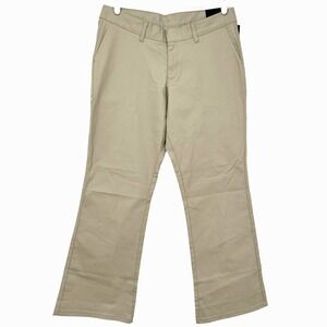 Dickies Womens Boot Cut Slim Fit Mid Rise Flat Front Tan Twill Pants Sz 12 NWT